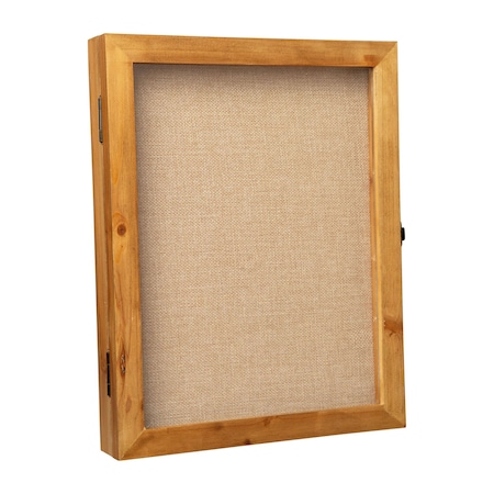 Flash Furniture Peyton 11x14 Shadow Box Display Case with Linen Liner, 8 Push Pins and Solid Pine Wood Frame in Weathered Brown HMHD-23M010YBN-WEATH-1114-GG